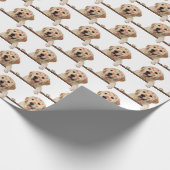 Gold Retriever mit Lipstick Kisses Geschenkpapier (Ecke)