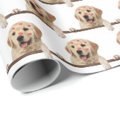 Gold Retriever mit Lipstick Kisses Geschenkpapier (Rolleneckpunkt)