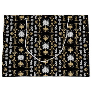 Gold Retro Art Nouveau Print Große Geschenktüte