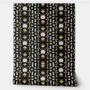 Gold Retro Art Nouveau Print Tapete