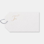 Gold Retro Boho Minimalistisch Weihnachten Geschenkanhänger (Rückseite Horizontal)