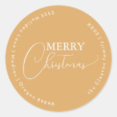 Gold Retro Boho Minimalistischer Umschlag Aufklebe Runder Aufkleber (Vorderseite)