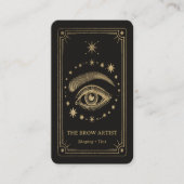 Gold Retro Celestial Tarot Brow Artist QR Code Visitenkarte (Vorderseite)