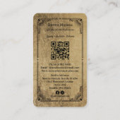 Gold Retro Celestial Tarot Wimpernstylist QR Code Visitenkarte (Rückseite)