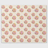 Gold Retro Disco Ball Mirrorball Beige Geschenkpapier (Flach)