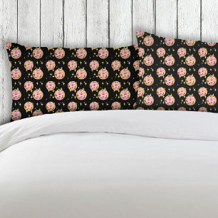 Gold Retro Disco Ball Mirrorball Black Kissenbezug