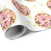 Gold Retro Disco Ball Mirrorball Geschenkpapier (Rolleneckpunkt)