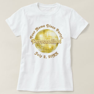 Gold Retro Disco-Kugel PERSONALISIERTES T-Shirt