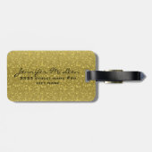 Gold Retro Glitzer und Glitzern Gepäckanhänger (Rückseite horizontal)