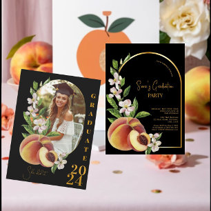 Gold Retro Inspiriert Foto Graduation Party Einladung