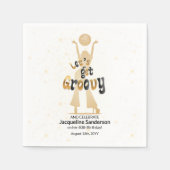 Gold Retro Let's Get Groovy 60. Geburtstag Serviette (Vorderseite)