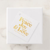 Gold Retro Peace Joy & Liebe Weihnachtsfamilie Geschenkanhänger (Mit Box)