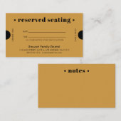 Gold Retro Sitzgelegenheit reserviert Terminkarte (Vorne/Hinten)