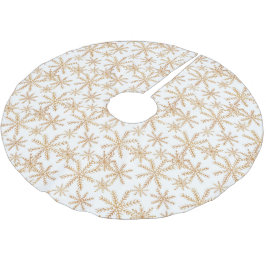 Gold Retro Snowflake Muster Polyester Weihnachtsbaumdecke