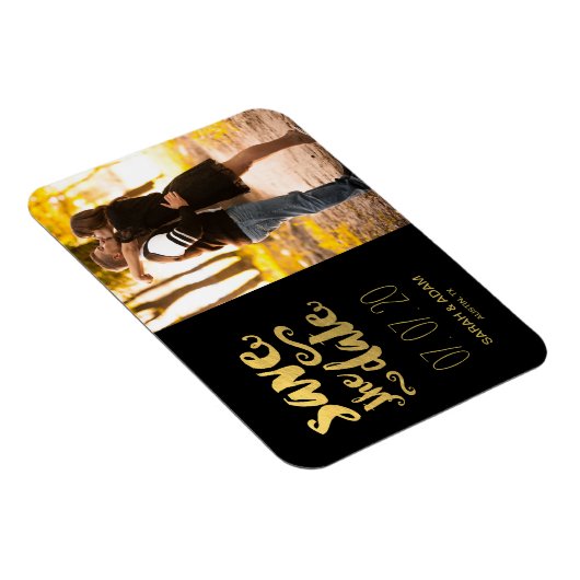 Gold Rette unser Datum | Datum speichern Magnet (Rechte Seite)