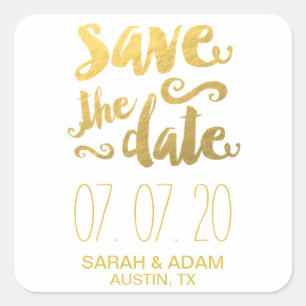 Gold Rette unser Datum Save the Date Aufkleber