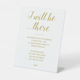 Gold Rettete mir einen Platz mit Namensgedanken Sockelschild