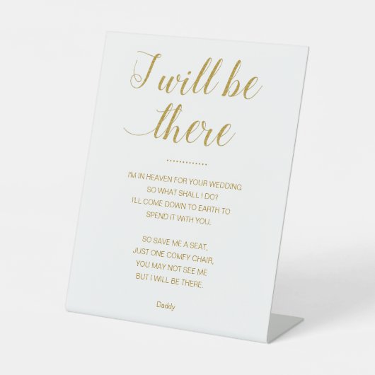 Gold Rettete mir einen Platz mit Namensgedanken Sockelschild (Vorderseite)