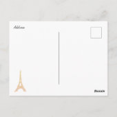 Gold Rhinestones Eiffel Tower Postkarte (Rückseite)