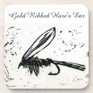 "Gold Ribbed Hare's Ohr" Foreut Nassfliege Unterse Getränkeuntersetzer