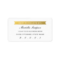 Gold Ribbon an Sie von mit eigener Adresse