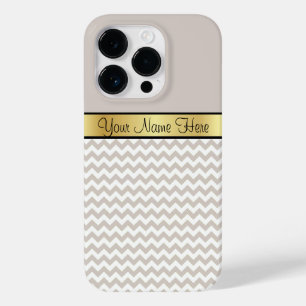 Gold Ribbon auf Chic Sand grau und weiß Zickzack Case-Mate iPhone Hülle