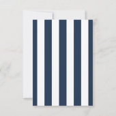 Gold Ribbon Blue Stripes Waves Anchor BABY SHOWER Einladung (Rückseite)