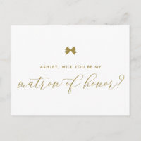 Gold Ribbon Bow wirst du meine Ehrenmatrone sein