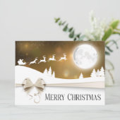 Gold Ribbon Business Weihnachtskarte (Stehend Vorderseite)