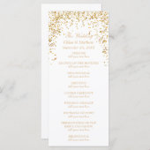 Gold Ribbon Confetti Wedding Program Programm (Vorne/Hinten)