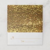 Gold Ribbon Diamond Brooch Wedding Platzkarte (Außenseite Aufgefaltet)