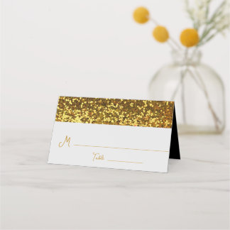 Gold Ribbon Diamond Brooch Wedding Platzkarte