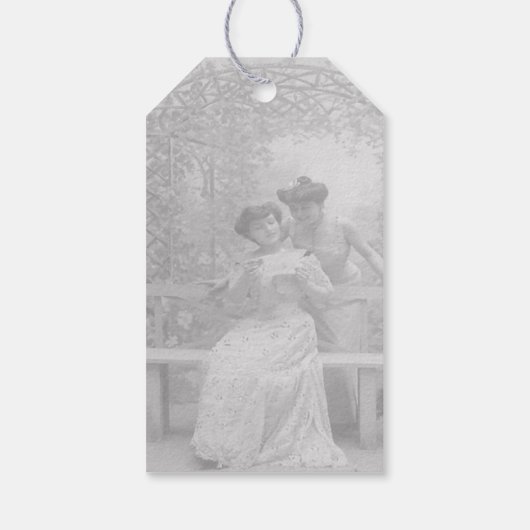 Gold Ribbon Gay Wedding Two Brides Vielen Dank Geschenkanhänger (Rückseite)