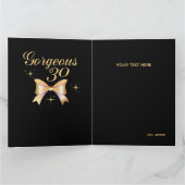 Gold Ribbon Girl Gorgeous 30 Black Happy Geburtsta Karte (Innenseite)