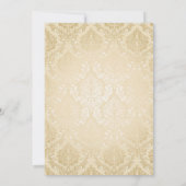 Gold Ribbon Gold Damask Hochzeitsempfang Einladung (Rückseite)