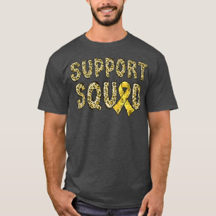 Gold Ribbon Leopard Print Support Squad Kindheit T-Shirt