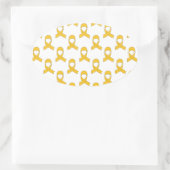 Gold Ribbon-Muster Ovaler Aufkleber (Tasche)