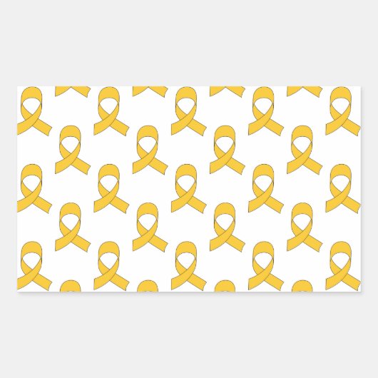 Gold Ribbon-Muster Rechteckiger Aufkleber (Vorderseite)