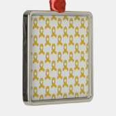Gold Ribbon-Muster Silbernes Ornament (Rechts)