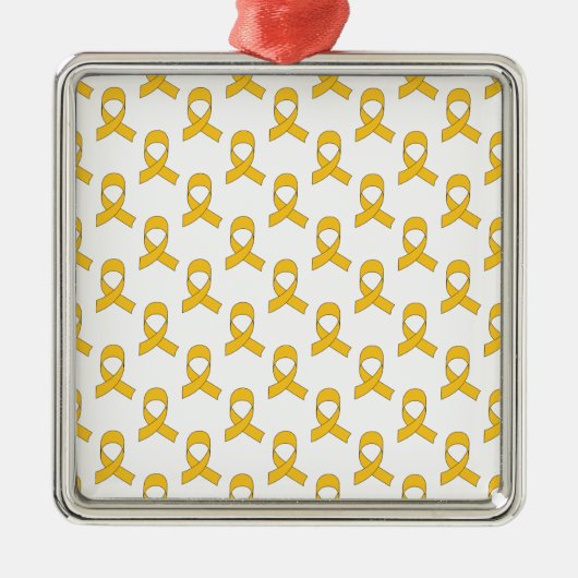 Gold Ribbon-Muster Silbernes Ornament (Vorne)