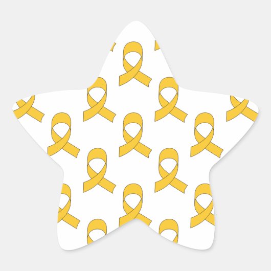 Gold Ribbon-Muster Stern-Aufkleber (Vorderseite)