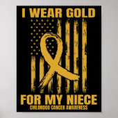 Gold Ribbon Niece Childhood Cancer Awareness Ameri Poster (Vorne)