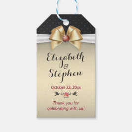 Gold Ribbon Red Diamond Wedding Vielen Dank für Ih Geschenkanhänger