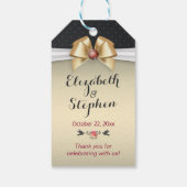 Gold Ribbon Red Diamond Wedding Vielen Dank für Ih Geschenkanhänger (Rückseite)