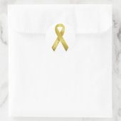 Gold Ribbon Runder Aufkleber (Tasche)
