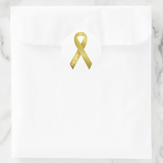 Gold Ribbon Runder Aufkleber (Tasche)