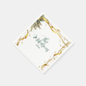 Gold Ribbon Rustikales Weihnachtsfest Party Serviette (Ecke)
