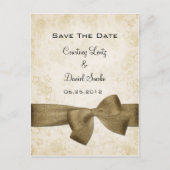 Gold Ribbon Save the Date Ankündigungspostkarte (Vorderseite)