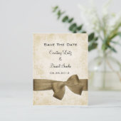 Gold Ribbon Save the Date Ankündigungspostkarte (Stehend Vorderseite)