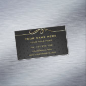 Gold Ribbon Text Black Business Card Magazin Magnetische Visitenkarte (Beispiel)